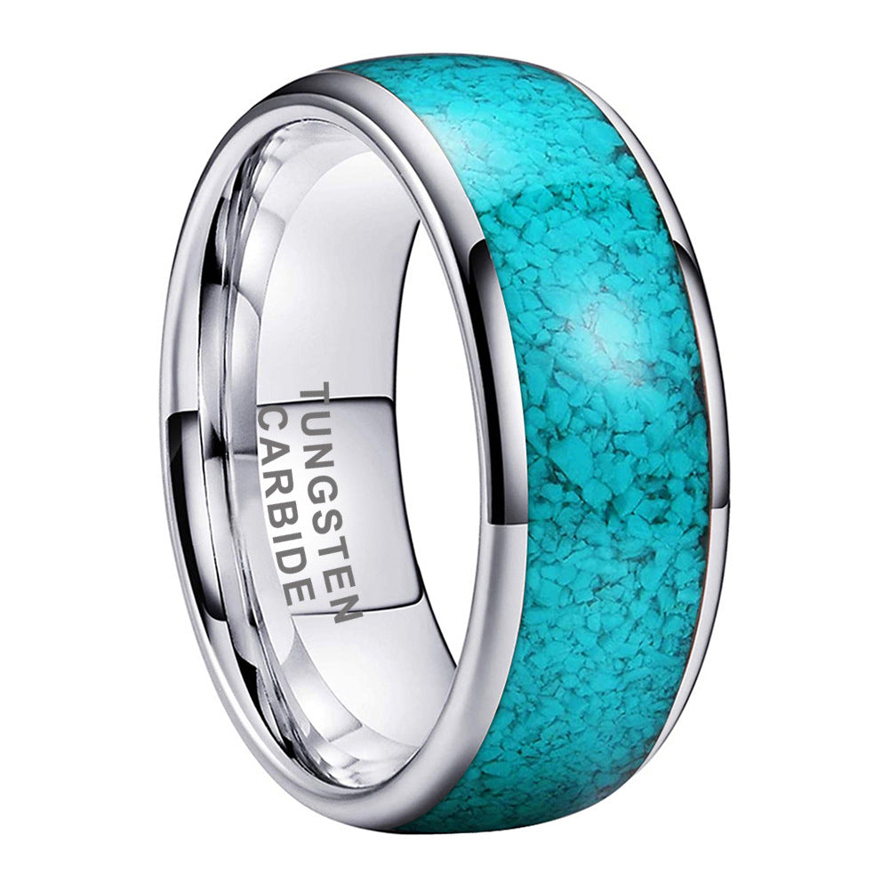 4/6/8mm Turquoise Inlay Engagement Tungsten Rings